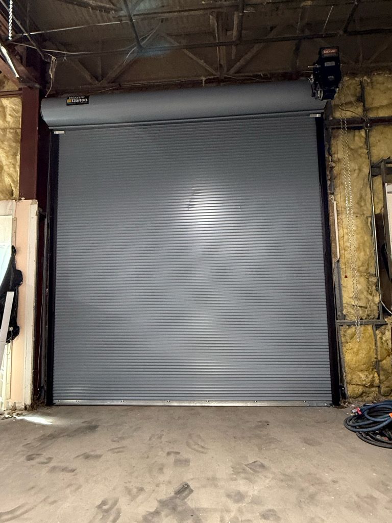 Dalton commercial roll-up steel door installed in Massachusetts warehouse